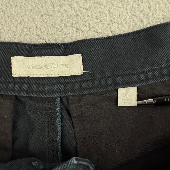 Standard Cloth Pants Mens Medium Black Cargo Straps Zipper Ankle Zip Carpenter 1 - Picture 3 of 10